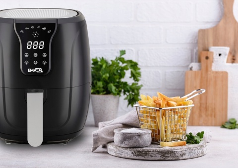 Frytkownica Beztłuszczowa EMAVO 1300W XL - 8 Programów, Zdrowe Gotowanie