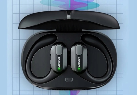 Słuchawki bezprzewodowe Lenovo XT80, wodoodporne IPX7, czarne, Bluetooth 5.3