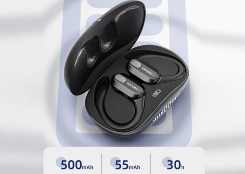 Słuchawki bezprzewodowe Lenovo XT80, wodoodporne IPX7, czarne, Bluetooth 5.3