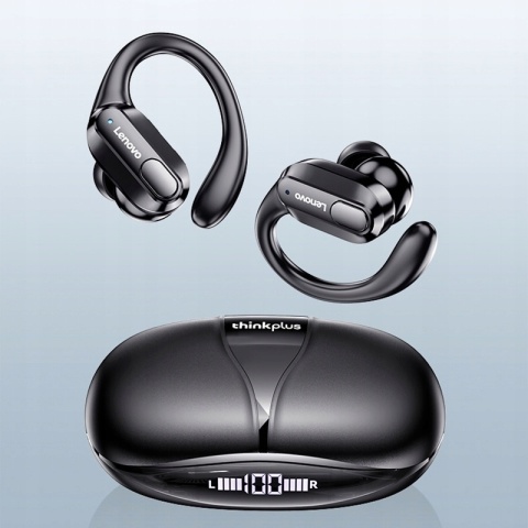 Słuchawki bezprzewodowe Lenovo XT80, wodoodporne IPX7, czarne, Bluetooth 5.3