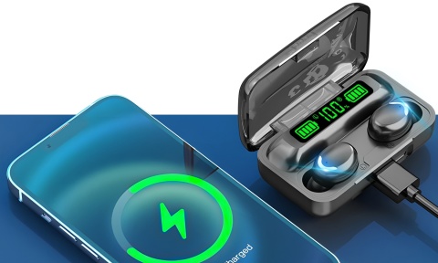 Słuchawki bezprzewodowe z etui powerbank - doskonałe brzmienie i głęboki bas