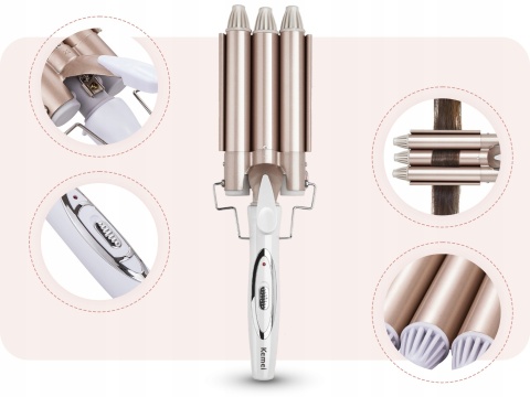 Wielofunkcyjna Lokówka Kemei LOK-0079 z Ceramiczną Powłoką 220°C