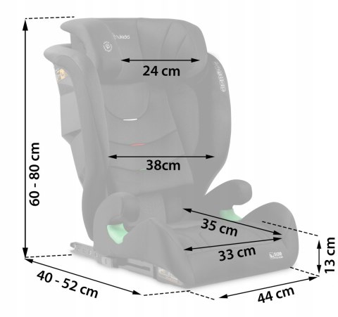 Fotelik Samochodowy Louis Soft Isofix 12 Poziomów, Dla Dzieci 3-12 Lat