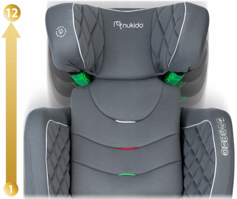 Fotelik Samochodowy Nukido Louis Isofix 15-36Kg 12-Stopniowa Reg.Zagłówka