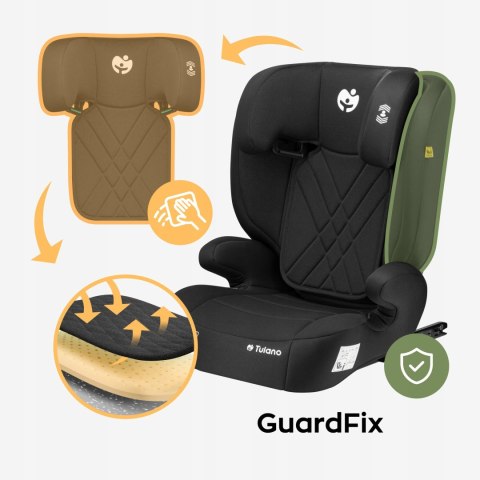 Fotelik Samochodowy Tulano 2W1 100-150Cm Czarny Isofix I-Size Sip Guardfix