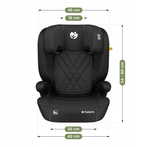 Fotelik Samochodowy Tulano 2W1 100-150Cm Czarny Isofix I-Size Sip Guardfix