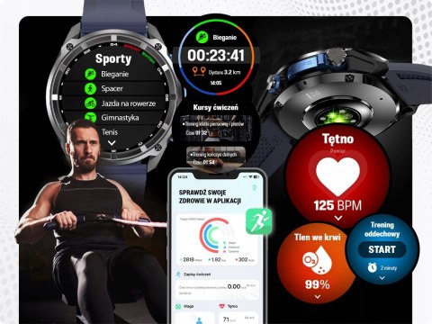 Męski Smartwatch 1.43 Amoled Z Gps, Dyktafonem I Wodoodpornością, 860Mah