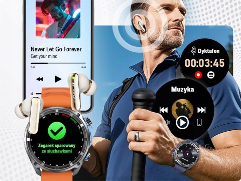 Męski Smartwatch 1.43 Amoled Z Gps, Dyktafonem I Wodoodpornością, 860Mah
