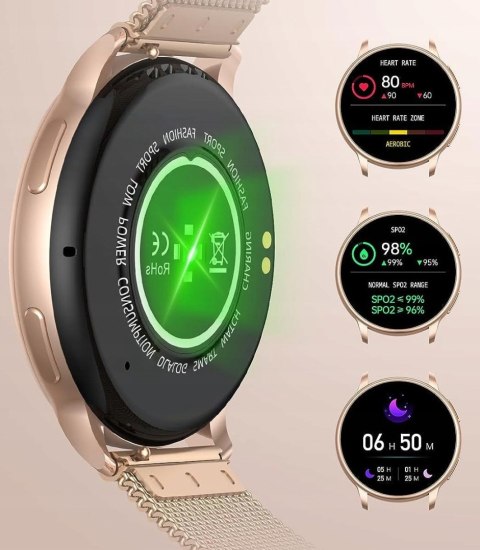 Smartwatch Damski Amoled 2025 Rozmowy Ciśnieniomierz 300Mah Polskie Menu