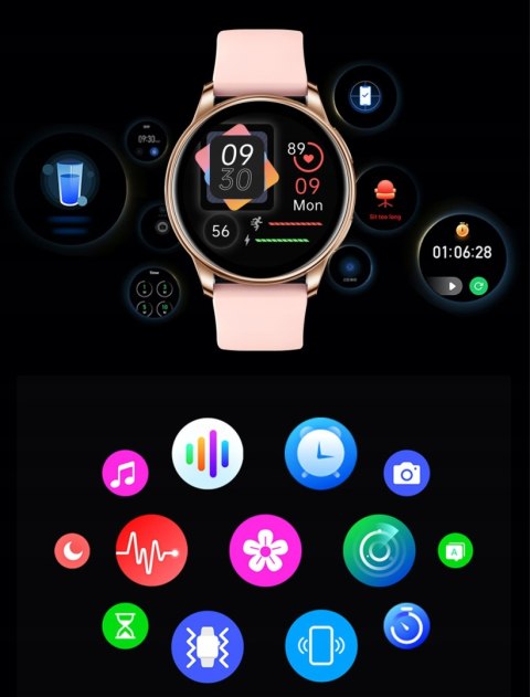 Smartwatch Damski Amoled 2025 Rozmowy Ciśnieniomierz 300Mah Polskie Menu