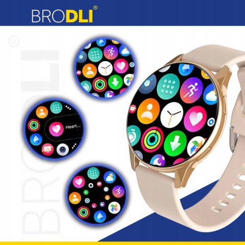 Smartwatch Damski Złoty 4 Paski, Rozmowy, Polskie Menu, Pomiar Ciśnienia