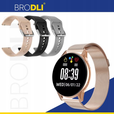 Smartwatch Damski Złoty 4 Paski, Rozmowy, Polskie Menu, Pomiar Ciśnienia