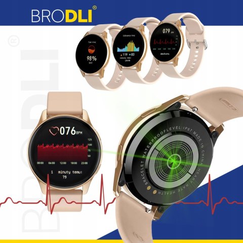 Smartwatch Damski Złoty 4 Paski, Rozmowy, Polskie Menu, Pomiar Ciśnienia