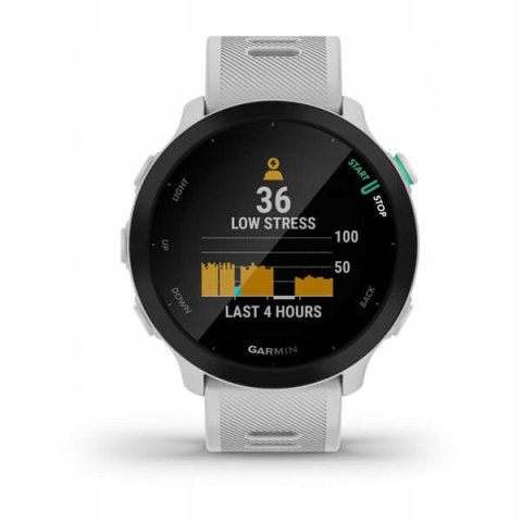 Smartwatch Gps Garmin Forerunner 55 Biały - Tętno, Hiit, Pacepro, Coach