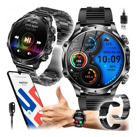 Smartwatch Męski 700 Mah Wodoodporny Z Rozmowami Bluetooth I Gratisami