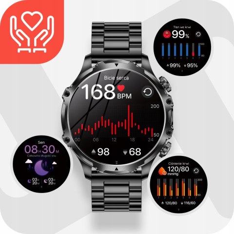 Smartwatch Męski 700 Mah Wodoodporny Z Rozmowami Bluetooth I Gratisami