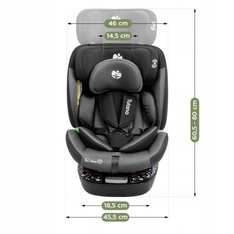 Fotelik Dziecięcy Obrotowy 360° Z Bazą Tulano - I-Size Isofix 40-150Cm