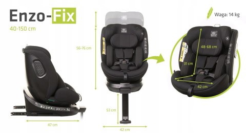 Fotelik Samochodowy 4Baby Enzo-Fix 360 I-Size, Isofix, Obrotowy, 0-36 Kg
