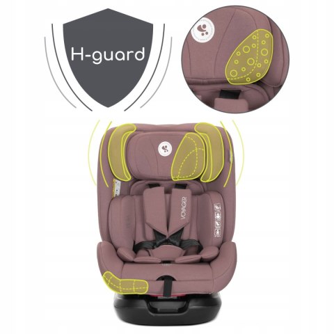 Fotelik Samochodowy I‑Size 40-150Cm H‑Guard 5‑Punktowy, Montaż Pasami Pink