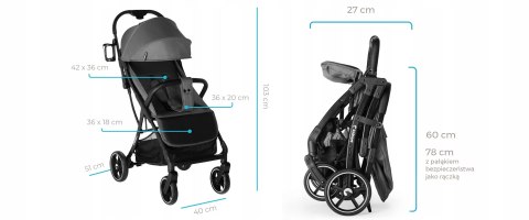 FjÄLlrÄV Wózek Spacerowy Niebieski 22Kg, Lekki 7Kg, Składany Jedną Ręką
