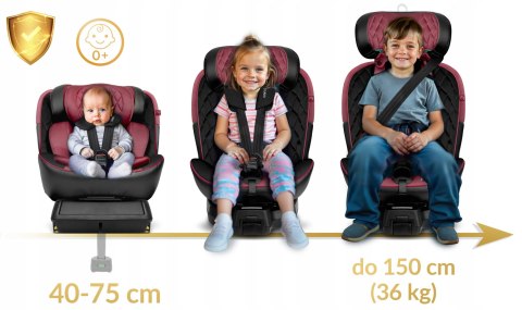 Fotelik Samochodowy Obrotowy 360° Isofix I-Size 40-150Cm, 5-Pkt, Reg.Noga