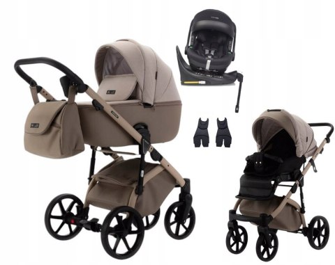 Nowy Wózek 4W1 Adamex Nola Natura 4 Cappuccino + Fotelik Buz Pro + Isofix