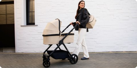 Wózek 2W1 Gondola I Spacerówka Momi Giselle Szary Z Adapterami I Torbą