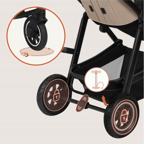 Wózek 3W1 Amber - Spacerówka, Gondola, Nosidełko I-Size, Z Daszekiem Xxl
