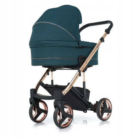 Wózek Dziecięcy 3W1 Aluminiowy Rose Gold 8,5Kg Z Amortyzacją I Hamulcem