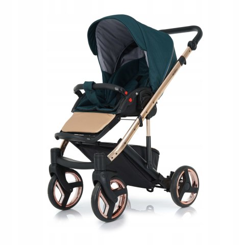 Wózek Dziecięcy 3W1 Aluminiowy Rose Gold 8,5Kg Z Amortyzacją I Hamulcem