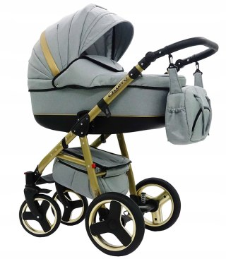 Wózek Dziecięcy 3W1 Quero Alu Gold Karex - Aluminiowy, Z Gondolą I Fotelikiem