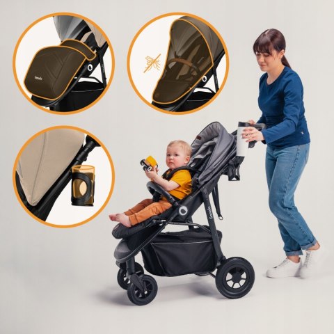 Wózek Spacerowy Lionelo Natt 22Kg Składany, Koła 360° I Budka Xxl Upf50+