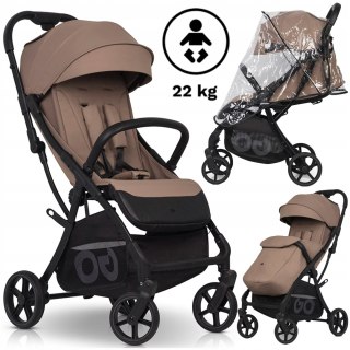 Lekki Wózek Spacerowy Faro 7,9Kg Do 22Kg Duże Koła Dual Fold + Akcesoria