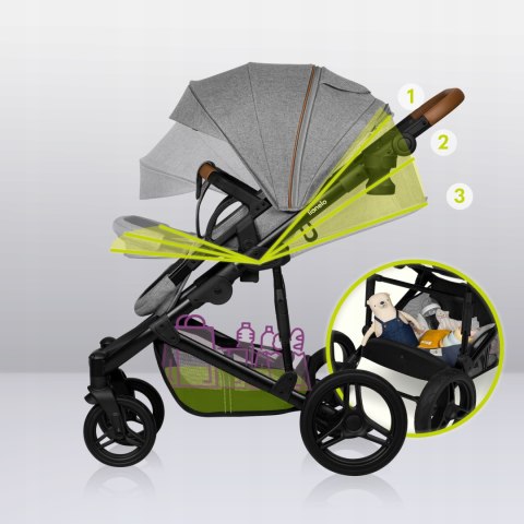 Wózek 2W1 Gondola I Spacerówka Offroad 27Cm, Amortyzacja 3-P, Duże Koła