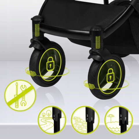 Wózek 2W1 Gondola I Spacerówka Offroad 27Cm, Amortyzacja 3-P, Duże Koła