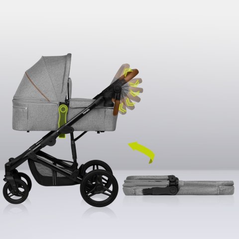 Wózek 2W1 Gondola I Spacerówka Offroad 27Cm, Amortyzacja 3-P, Duże Koła