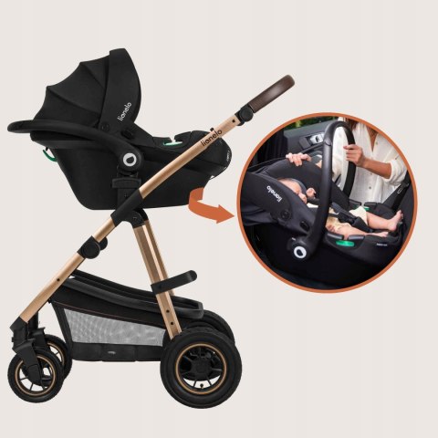 Wózek 3W1 Amber: Komfortowa Gondola, Nosidełko I-Size, Fotelik, Daszek Xxl