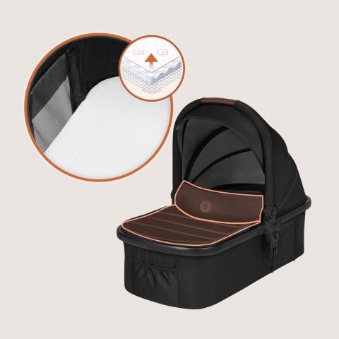 Wózek 3W1 Amber: Komfortowa Gondola, Nosidełko I-Size, Fotelik, Daszek Xxl