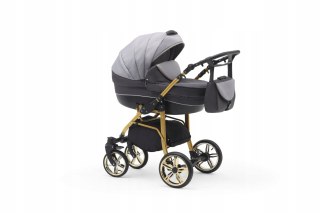 Wózek 3W1 Cosmo Gold Z Fotelikiem Isofix, Regulacją Rączki I Kołami Irys