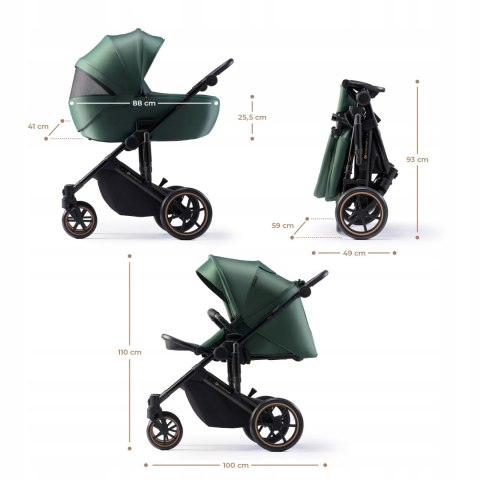 Wózek Dziecięcy 2W1 Prime 2 Kinderkraft - Amortyzacja, Duża Gondola, 22 Kg