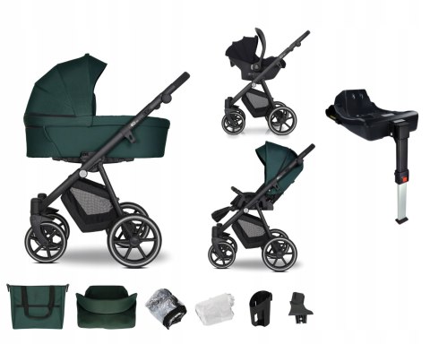 Wózek Dziecięcy 4W1 Emjot Eq2.0 Deep Green - Alominiowy, Isofix, Regulacja