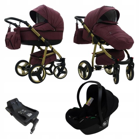 Wózek Dziecięcy Karex Quero 4W1 Alu Gold Isofix + Fotelik Samochodowy 13Kg