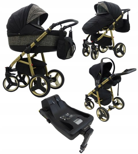 Wózek Dziecięcy Karex Quero 4W1 Alu Gold Isofix + Fotelik Samochodowy 13Kg