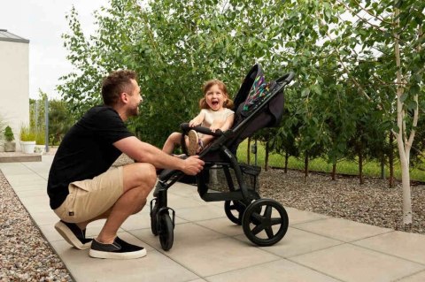 Wózek Dziecięcy Lionelo Dreamin Czarny 22Kg 5-Pkt Stelaż Koła Eva Xxl Budka