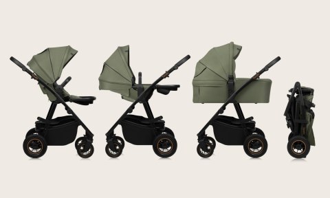 Wózek Spacerowy 2W1 Gondola Xxl I Spacerówka Premium Tkaniny Koła Terenowe