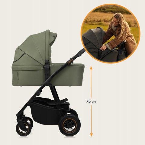 Wózek Spacerowy 2W1 Gondola Xxl I Spacerówka Premium Tkaniny Koła Terenowe