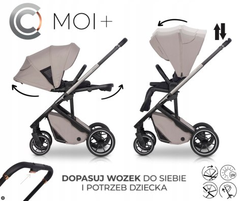 Wózek Spacerowy Cavoe Moi+ 3W1 Z Gondolą 0+ I Siedzisko Przód/Tył, 0-22Kg