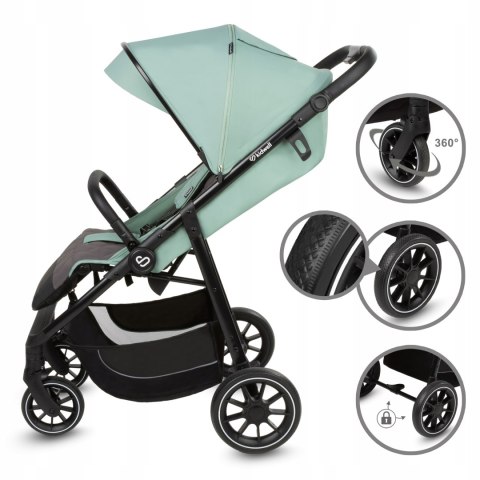 Wózek Spacerowy Kidwell Enzo 0-4 L. Budka Xxl, 5-Pas, Koła Amortyzowane