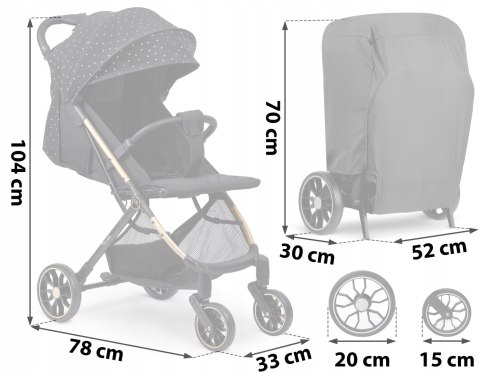 Wózek Spacerowy Nukido Paseo Składany 2 Sekundy, Duże Koła Terenowe, Daszek