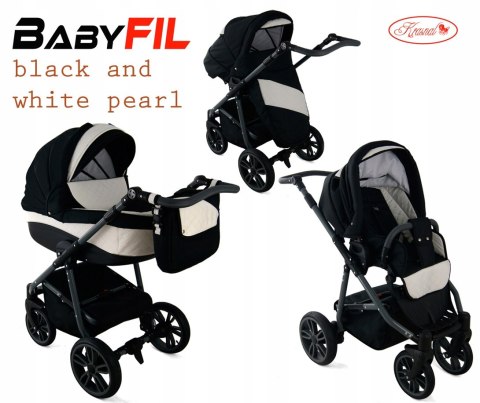 Krasnal Babyfil Wózek Dziecięcy 2W1 Ekoskóra+Len, Aluminiowy Stelaż, Uv 50+